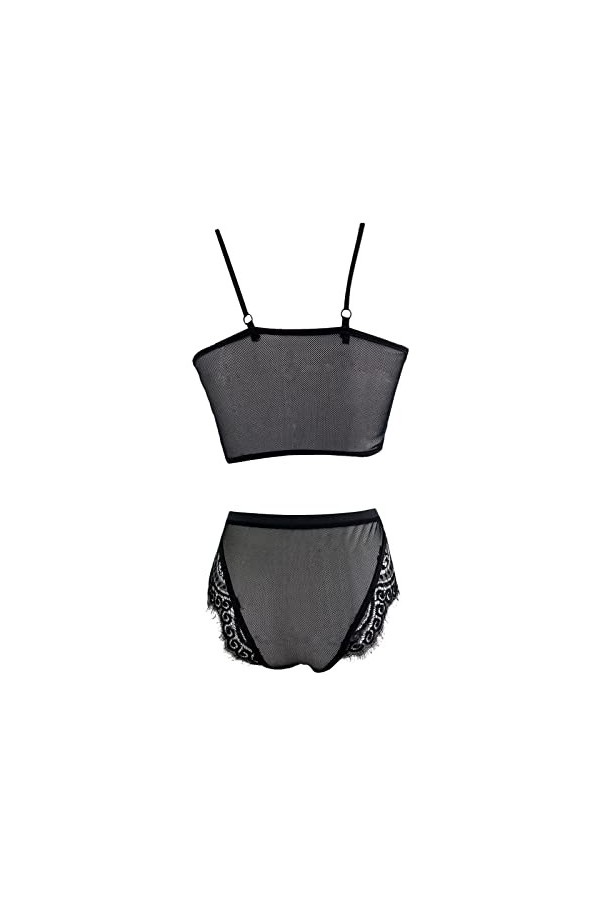 Culotte de Lingerie Sexy en Dentelle pour Femmes Culotte Transparente en Maille Lingerie Sexy Lingerie Fine Black, M 