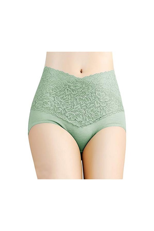 LDadgf Culotte sans couture pour femme en dentelle Sous-vêtements Corset Costume, vert, M