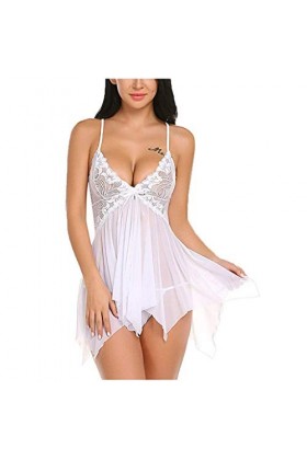 BIISDOST Culotte pour femme - Culotte sexy - Sous-vêtement doux et extensible - Sous-vêtement brésilien - En coton, Blanc., X