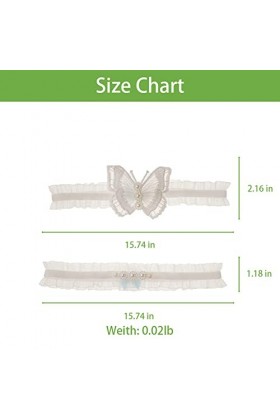 CITUYER Jarretière de mariage en forme de papillon élastique doux en dentelle, WHITE-A, taille unique