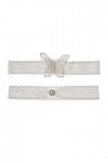 CITUYER Jarretière de mariage élastique en dentelle douce Accessoires de mariage Cadeaux de future mariée, Papillon-Blanc-B, 