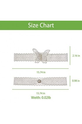 CITUYER Jarretière de mariage élastique en dentelle douce Accessoires de mariage Cadeaux de future mariée, Papillon-Blanc-B, 