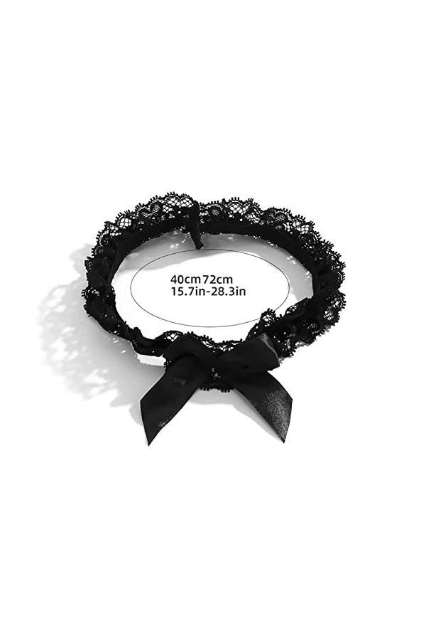 LOMYLM Jarretière de mariage noire pour mariée, porte-jarretelles sexy en dentelle florale pour cuisse et jambe, extensible p