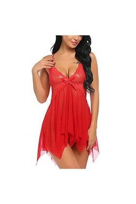 BIISDOST Culotte pour femme - Culotte sexy - Sous-vêtement doux et extensible - Sous-vêtement brésilien - En coton, rouge, M