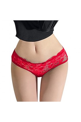 Culotte en Dentelle Sexy pour Femmes String Taille Basse sous-vêtements en Coton découpe Dentelle Bikini Menstruelle Nuit Re