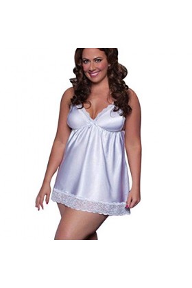 Lingerie pour femme - Sous-vêtements en dentelle - Lingerie sexy - Grande taille - Lingerie sexy pour femme, blanc, 6X-Large