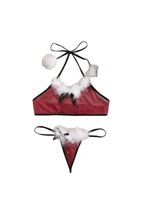 Générique Nuisette Dentelle Femme Tenu Sexy Coquin Sexy Ouverte Vetements de Nuit Lingerie Licou en Dentelle Sexy et Strings 