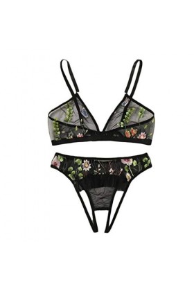 TDEOK Tenue porte-jarretelles sexy femme, Noir , XXL