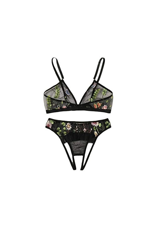 TDEOK Tenue porte-jarretelles sexy femme, Noir , XXL