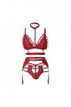 Lingerie Femme Sexy Ensemble Homme Sexy Hot y.2k Lingerie en Dentelle Florale 3 pièces pour Femmes avec des Ceintures de jarr