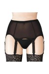 KOEMCY Femme Porte Jarretelle Dentelle Jarretelle Taille Haute Jarretières sans Couture avec 6 Réglable Jarretelle Noir 1,M 