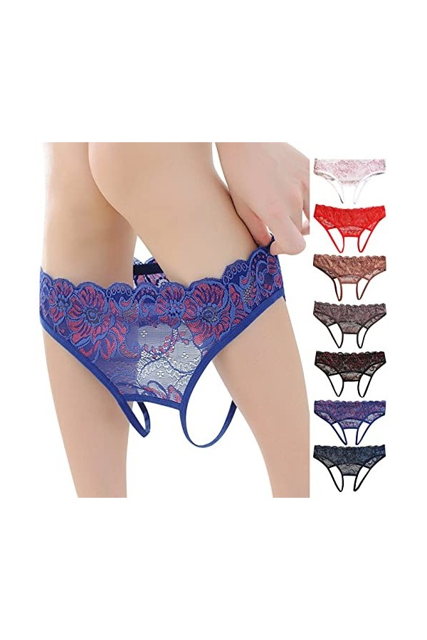 KEIZHUONIQIU Tanga-Strings et Tangas pour Femme Sexy Slip Respirants en Dentelle pour Femmculottes Taille Basse Couleur Uni L