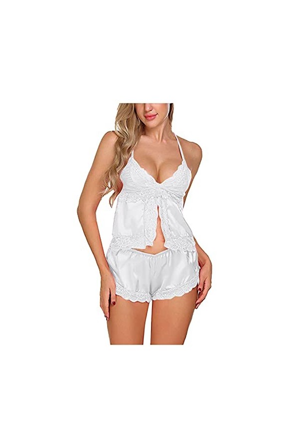 sous-Vetements Femme 2 Pièce Vêtements De Nuit Sexy Lingerie Sexy Ensemble Erotique Ensemble Soutien Gorge et String Dentelle