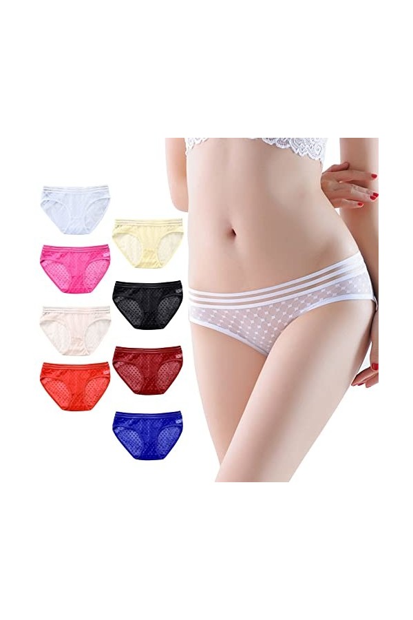 KEIZHUONIQIU Tanga-Strings Tanga Femme en Sexy Slip Respirants Lace Patchwork Culotte Stretch Invisible sous-Vêtements Tentat