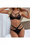 GilRu Ensemble de Lingerie pour Femmes Exotic Underwire Sexy Bling Diamond Soutien-Gorge et Culotte 2 pièces Push Up Corset N