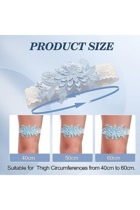 RAFIYU 2 paires jarretière mariage，4 pièces jarretière de mariée pour mariage，4 Pcs jarretière de mariage，bleu élastique jarr