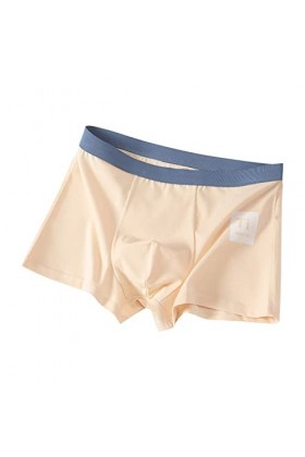 Boxer pour homme en coton doux et confortable, beige, XXXXL