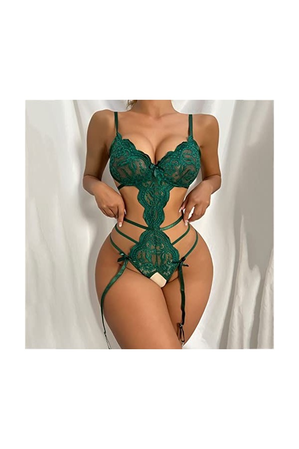 Lingerie Femme Sexy Ensemble Homme Sexy Hot y22k Femmes Snap Entrejambe Lingerie Sexy Dentelle Body Deep V Teddy Dentelle Pus