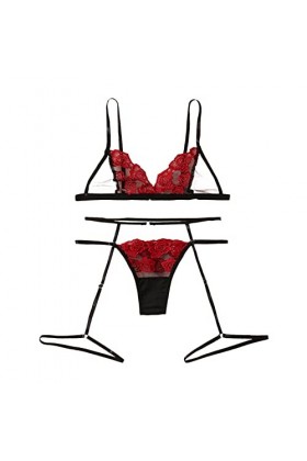 Lingerie Femme Sexy Ensemble Homme Sexy Hot y*2k Femmes Lingerie Ensemble Sexy Dentelle Soutiens-Gorge Strings Culotte Voir À