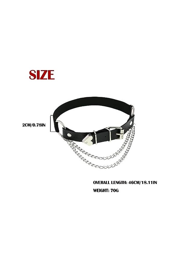 Cœur Porte-jarretelles en Cuir avec Chaînes Ltsbaed 2 Pièces Noir Jarretelles et élastiques pour Femmes Jarretières de Cuisse