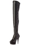 Pleaser DELIGHT-3025 Blk STR Faux Leather/Blk Matte UK 6 EU 39 