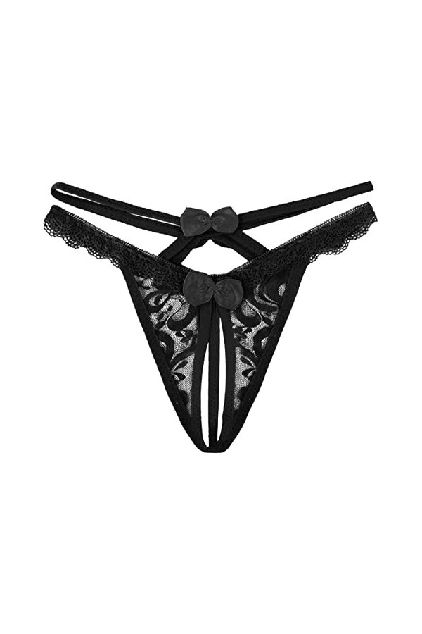 KEIZHUONIQIU G-String Tanga pour Femme Hot Slips Simple Dentelle Patchwork pour Femmculottes Taille Basse Couleur Uni sous-Ve