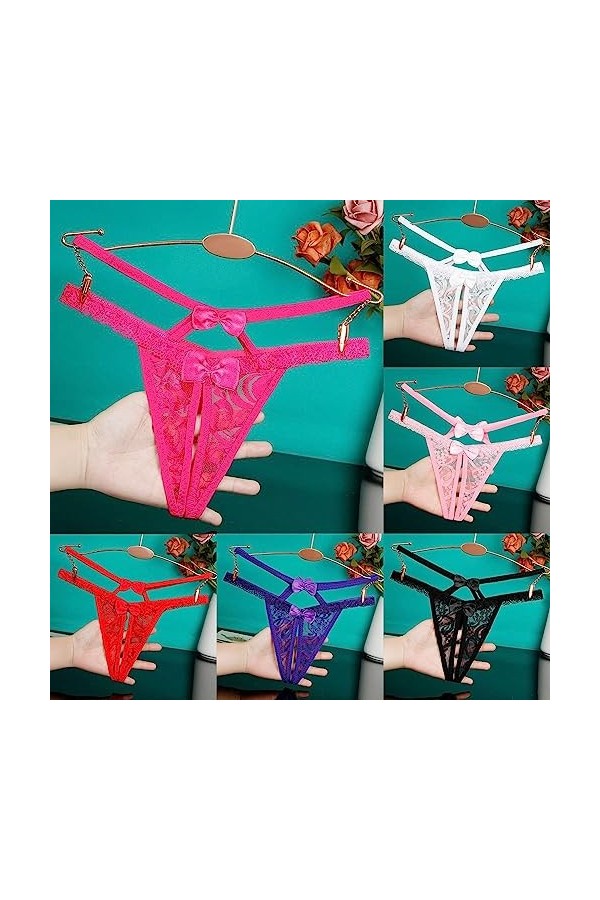 KEIZHUONIQIU G-String Tanga pour Femme Hot Slips Simple Dentelle Patchwork pour Femmculottes Taille Basse Couleur Uni sous-Ve