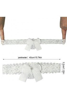 Fezf 2 PCS jarretiere Mariage jarretières élastiques jarretière Mariage jarretière de mariée en Dentelle jartiere Femme Maria