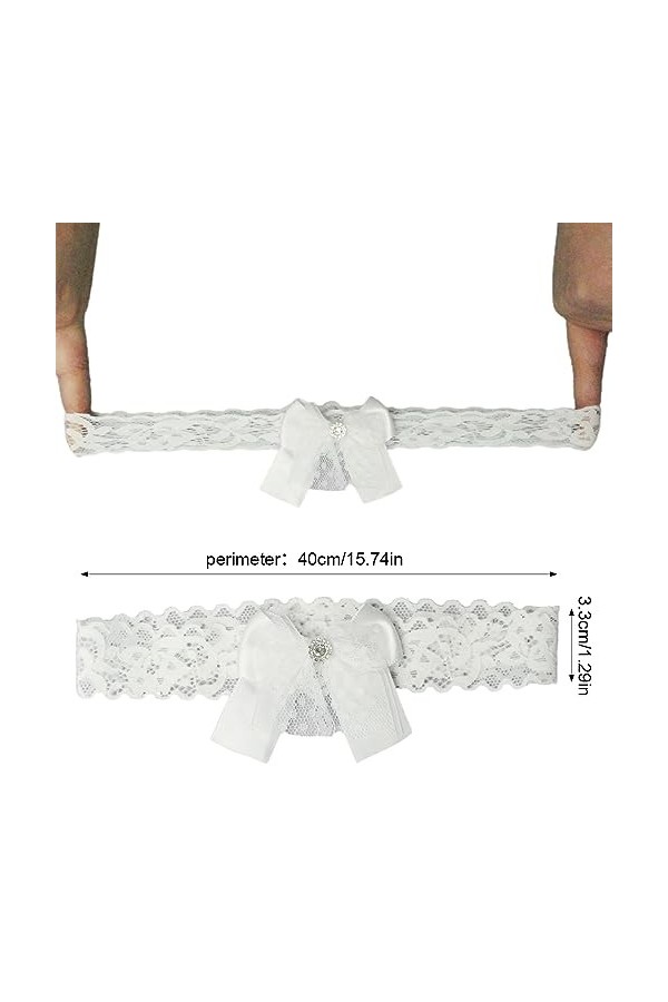 Fezf 2 PCS jarretiere Mariage jarretières élastiques jarretière Mariage jarretière de mariée en Dentelle jartiere Femme Maria