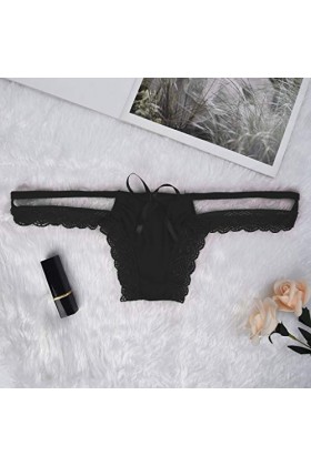 UOWEG Lingerie féminine Ouverte G-Pants Pyjamas Culottes Sexy Dentelle Lingerie Thong Costume Lingerie Black, One Size 