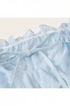 Sleepwear Underwire Femmes sous-vêtements Lingerie Muslin Tops + Briefs Maillage racé Corset Lingeries Sexy Ouverte Blue, XL