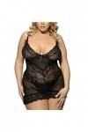 BIISDOST sous-vêtements en Dentelle Sexy à la Mode, sous-vêtements Tentation Taille Plus Pyjama Black, XXXXXL 