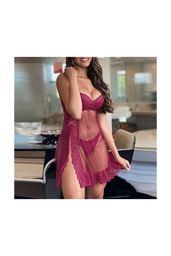Lingerie Sexy Femme Coquine Hot Grande Taille Femmes Sexy Dentelle Lingerie Dentelle Sous-Vêtements Deux Pièces Vêtements De 