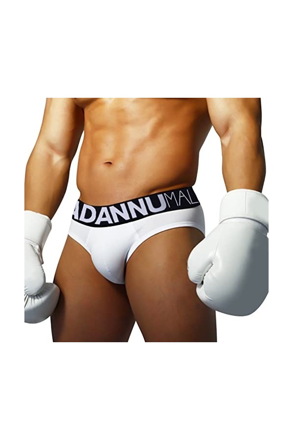 FGUUTYM Sous-vêtements pour homme en coton doux avec poches U convexes, sexy et confortable, slim, couleur unie, taille basse