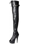 Pleaser DELIGHT-3025 Blk STR Faux Leather/Blk Matte UK 6 EU 39 