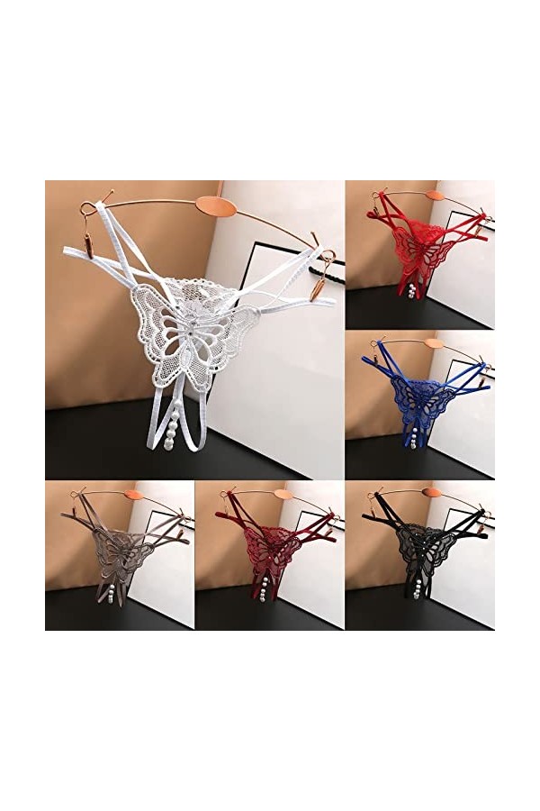 String Tangas de Femme Hot Slip Coquine Crochet Dentelle Culotte Creux Out Floral Lingerie Coton Thongs