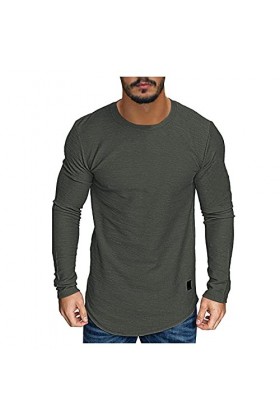 T-shirt à manches longues pour homme - T-shirt de sport - Coupe droite - Chemise de loisirs - T-shirt de baseball à manches l