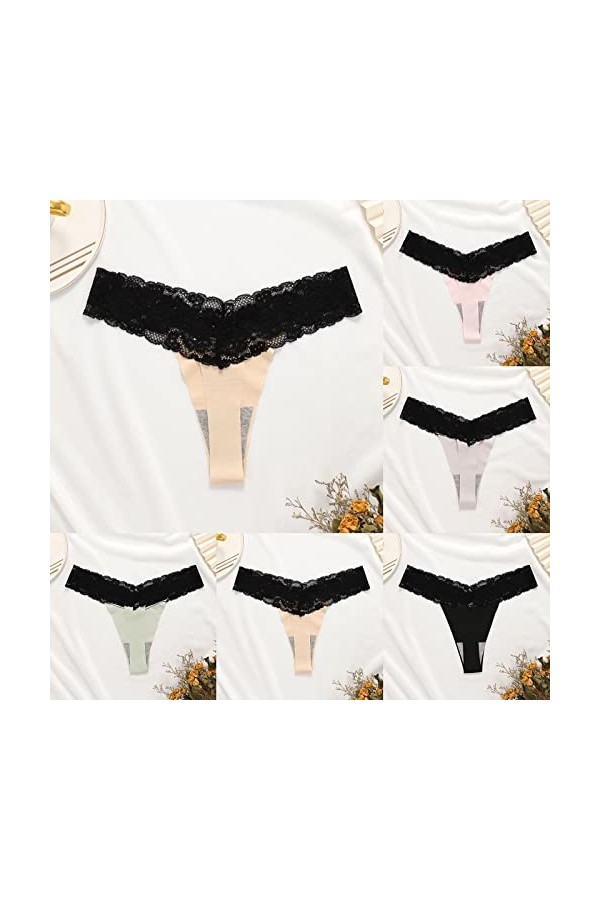 KEIZHUONIQIU Strings Tangas Femme Ouvert Slips Respirants en Dentelle pour Femmculottes Creux Out Blanc Lingerie de Sport Tho