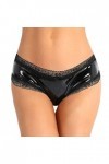Générique Lingerie Haute Couture Plus Taille Lingerie Sexy Culotte en Cuir Femmes Dentelle Hollow Out Briefs sous-vêtements M