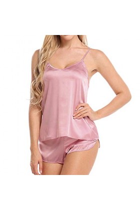 Junhasgood Lingerie Sexy Cuir Homme Femmes Sexy-Lingerie Sleepwear Satin Silk Dentelle up Pyjama de Nuit Set Vinyle Sexy Pin
