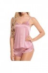 Junhasgood Lingerie Sexy Cuir Homme Femmes Sexy-Lingerie Sleepwear Satin Silk Dentelle up Pyjama de Nuit Set Vinyle Sexy Pin