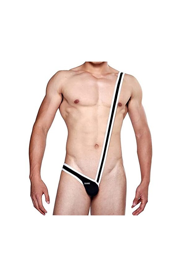 Junhasgood Robes Hommes Soie sous-vêtements érotiques pour Hommes Combinaison Alternative Sexy sous-vêtements Élastique Suspe