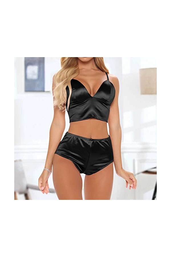 Lingerie Sexy Femme Coquine Hot Sexy Hot Harnais Robe See Through Col en V Profond Body Nuisette Erotisme Mini Short Coquine 