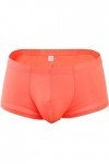 CreoQIJI Sous-vêtement court pour homme - Double couche - Imprimé rayures verticales - Séchage rapide, Orange, M