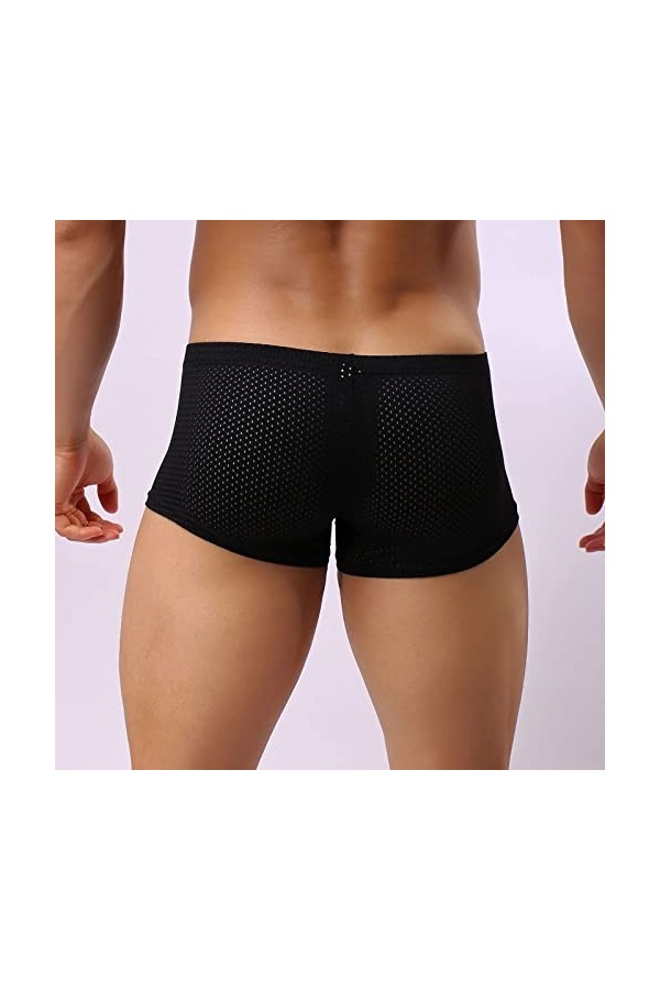 CreoQIJI Sous-vêtements amusants pour homme, plat, mince, respirant, sport tendance, boxer de sport décontracté avec coupe aj