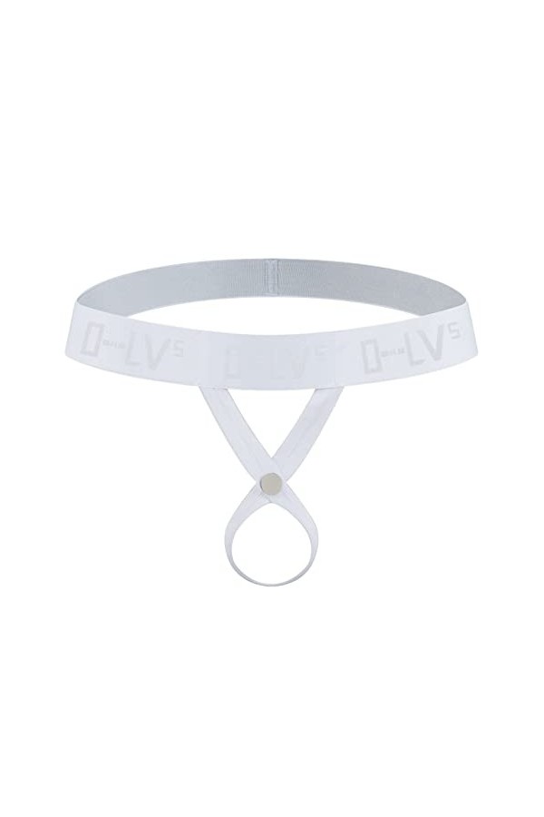 CUTeFiorino Sous-vêtements fluo pour homme - Taille basse - Sexy - Avec anneau - Élastique - Doux - Avec anneau, Blanc., XXL