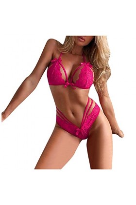 Ensemble Soutien Gorge et String Femme 2 Pièce Lingerie Sexy Ensemble Sexy sous-Vetements Dentelle Vêtements De Nuit Erotique