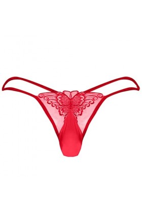 CreoQIJI Maillot de bain pour homme String en maille filet pour homme Sexy Papillon Couverture de poche en forme de U Ultra m