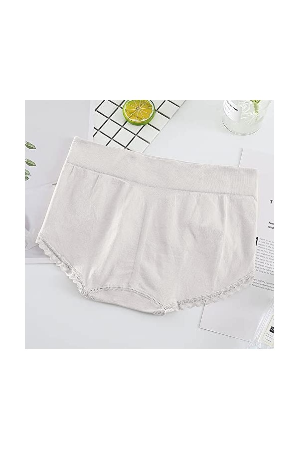 Menstruelle Bio Lavable Femmes Coton Bikini Culotte Dentelle Garniture sous-Vêtements Mi Taille Culotte Doux Respirant Stretc