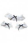 Ensemble de 3 bracelets pour femme avec dentelle florale blanche et nœud noir